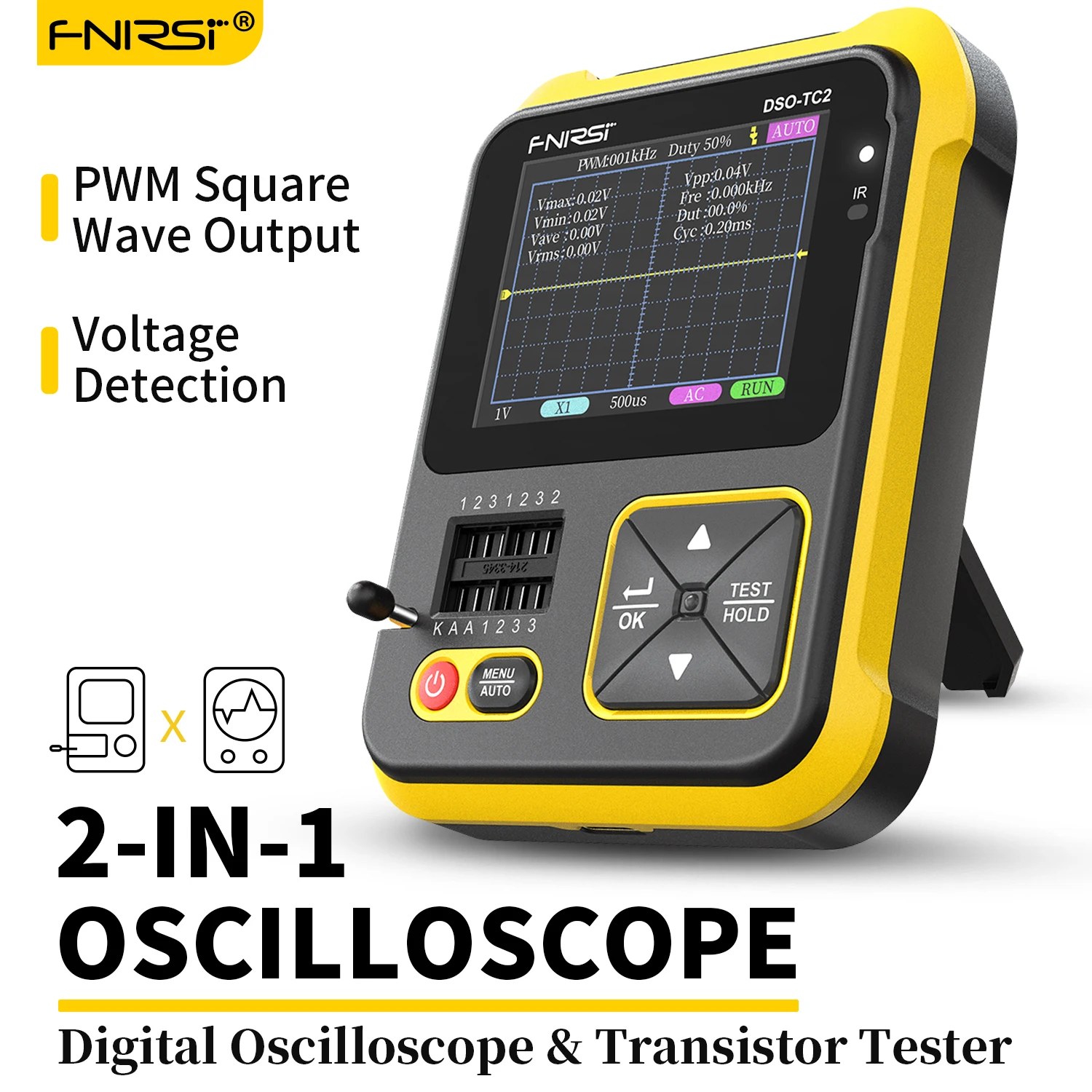 

DSO-TC2 Handheld Oscilloscope Transistor Detector Digital Oscilloscope LCR Meter Resistance Meter Capacitance Meter