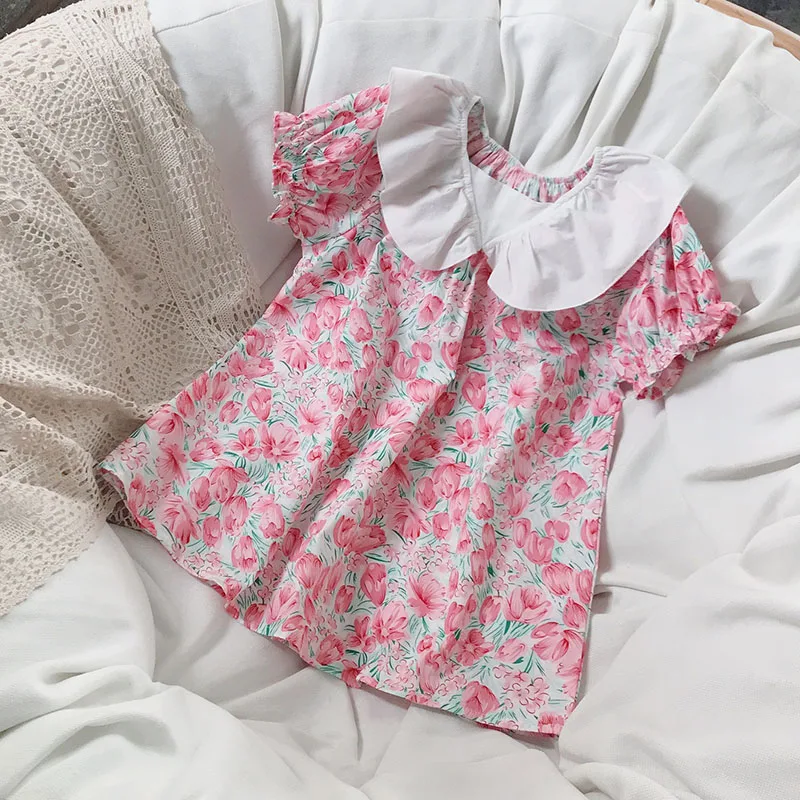 Korean Style Baby Girls Floral Dresses Summer Cute Solid Patchwork Peter Pan Collar Puff Sleeve Princess A-line Dress Vestidos
Korean Style Baby Girls Floral Dresses Summer Cute Solid Patchwork Peter Pan Collar Puff Sleeve Princess A-line Dress Vestidos
