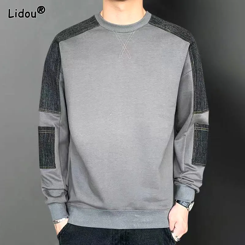 Fashion New Solid Color Patchwork O-neck Straight Long Sleeved Casual T-shirts Spring Autumn Popularity All-match Men's Clothing
Fashion New Solid Color Patchwork O-neck Straight Long Sleeved Casual T-shirts Spring Autumn Popularity All-match Men's Clothing