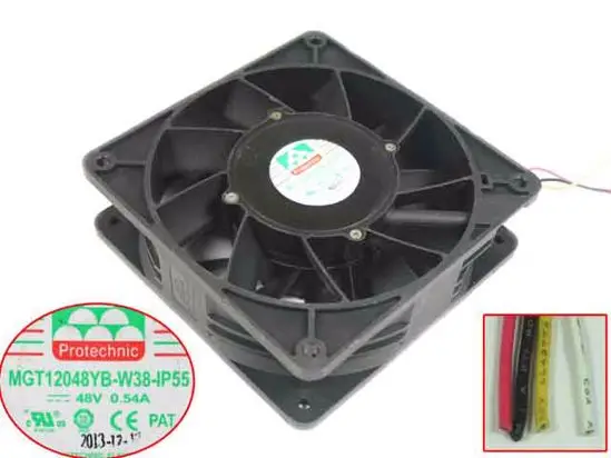 Magic MGT12048YB-W38-IP55 DC 48V 0.54A 120x120x38 мм 4-проводной вентилятор охлаждения сервера |
