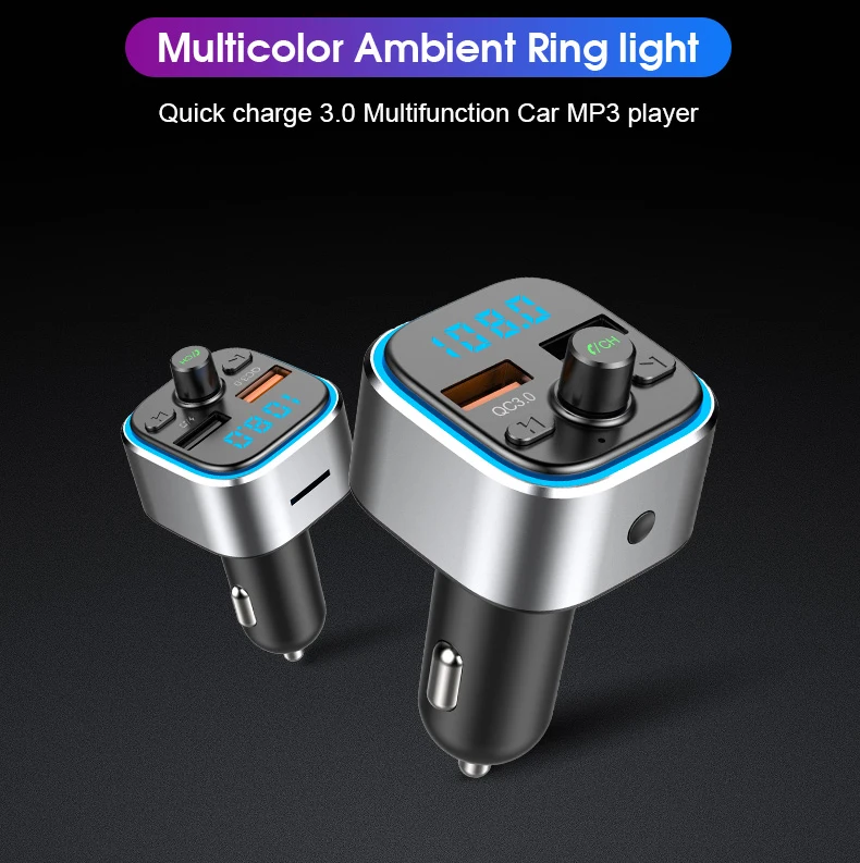 Bluetooth FM Transmitter Car Charger Power Adapter Car Plug-In MP3 Player T32 V5.0 USB Charger Car Lighter
Bluetooth FM Transmitter Car Charger Power Adapter Car Plug-In MP3 Player T32 V5.0 USB Charger Car Lighter