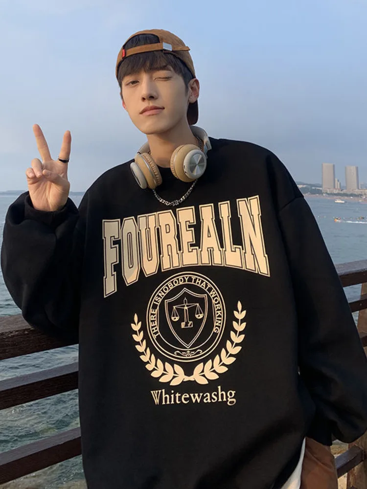 SYUHGFA Round Neck Men's Letter Hoodies Loose American Vintage Fashion Brand Pullovers Sweatshirts 2023 Autumn Male Clothing 
SYUHGFA Round Neck Men's Letter Hoodies Loose American Vintage Fashion Brand Pullovers Sweatshirts 2023 Autumn Male Clothing