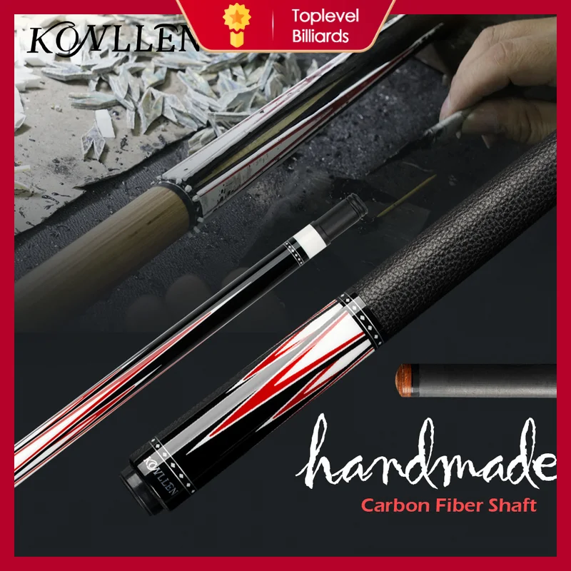 KONLLEN Billiard Cue Stick Carbon Fiber Shaft 13mm Tip Inlay Pool Cue Stick 4 Pieces In 1 Butt Kit with Extension Technolog Kit
KONLLEN Billiard Cue Stick Carbon Fiber Shaft 13mm Tip Inlay Pool Cue Stick 4 Pieces In 1 Butt Kit with Extension Technolog Kit