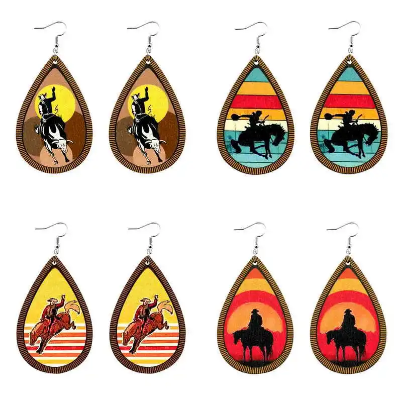 Western Cowboy Bronc Horse Teardrop Earrings 2023 Bucking Cowgirl Cactus Sunset Earrings Wholesale
Western Cowboy Bronc Horse Teardrop Earrings 2023 Bucking Cowgirl Cactus Sunset Earrings Wholesale