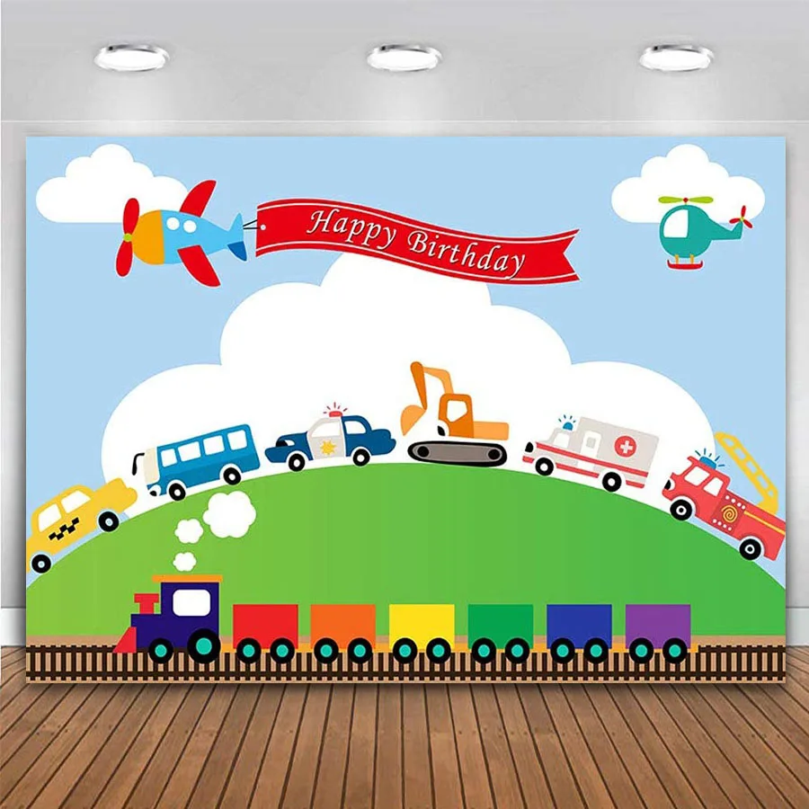 Transportation 1st Birthday Party Backdrop Automobile Train Planes Car Truck Boy Blue Sky White Cloud Green Lawn Banner 7x5ft
Transportation 1st Birthday Party Backdrop Automobile Train Planes Car Truck Boy Blue Sky White Cloud Green Lawn Banner 7x5ft