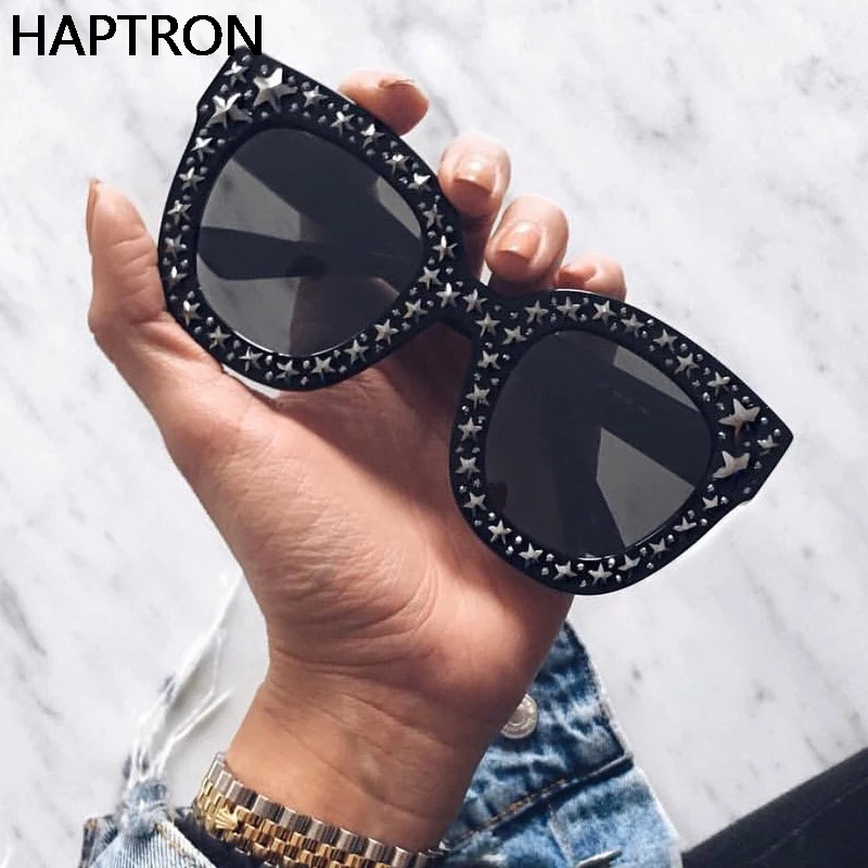 

Dazzle Square Sunglasses Women Luxulry Brand Designer Vintage Classic Rivet Star Shades Female Party Eyewear UV400 oculos