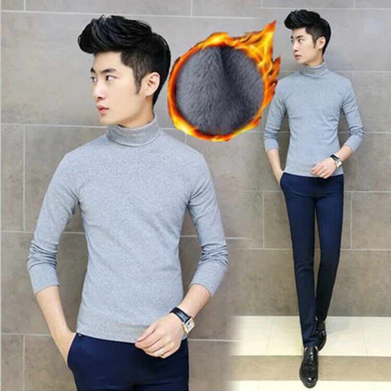 Men's Thick Warm High Collar Shirts Pullover Long Sleeve Solid Color Turtleneck Sweater Slim Bottoming Tops Thermal Fit Clothing
Men's Thick Warm High Collar Shirts Pullover Long Sleeve Solid Color Turtleneck Sweater Slim Bottoming Tops Thermal Fit Clothing