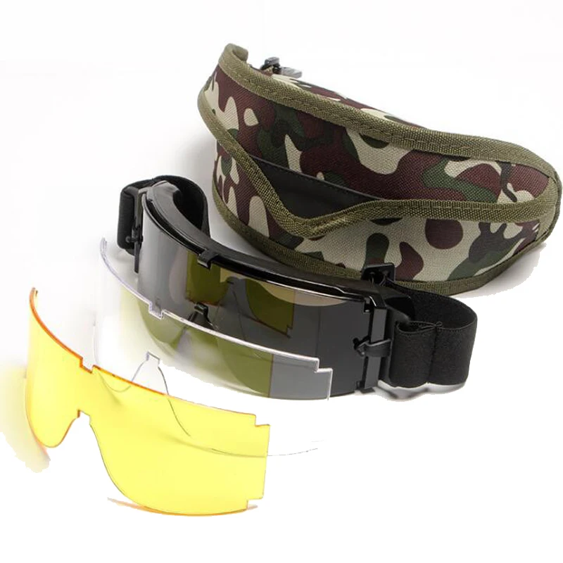 

Army Military Goggles X800 Tactical Glasses For Hunting Airsoft Paintball Sport Men Sunglasses UV Protection 3 Lens