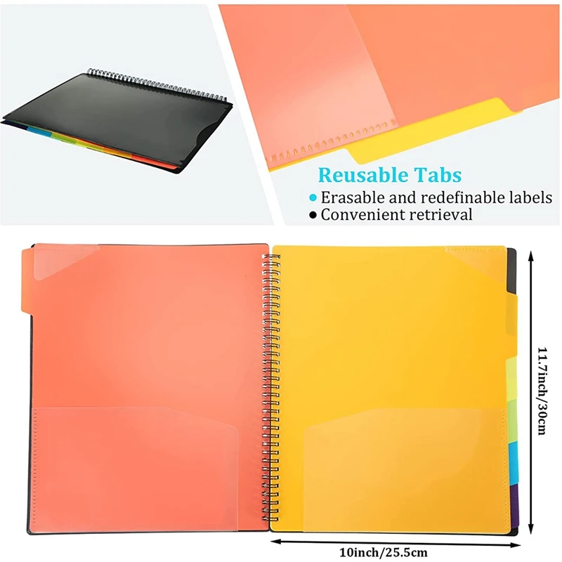 NEW-4 Pack 12 Pocket Poly Project Organizer with 6 Dividers Spiral Project Folder for School Office, Letter Size,1/3-Cut Tab
NEW-4 Pack 12 Pocket Poly Project Organizer with 6 Dividers Spiral Project Folder for School Office, Letter Size,1/3-Cut Tab
