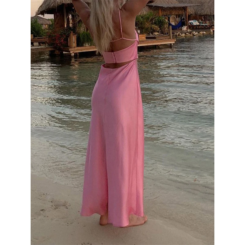 2022 Pink Long Dress Women Satin Sleeveless Cut Slip Open Back Women Dresses Sexy Party Dress Summer Split Long Dress
2022 Pink Long Dress Women Satin Sleeveless Cut Slip Open Back Women Dresses Sexy Party Dress Summer Split Long Dress