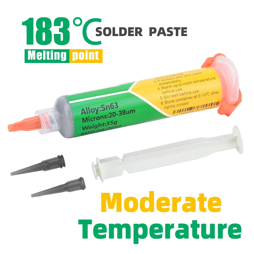 183℃ Solder Paste Syringe Flux For Soldering SMD BGA IC PCB Needle Tube Tin Solder Paste Welding Paste Welding Components
183℃ Solder Paste Syringe Flux For Soldering SMD BGA IC PCB Needle Tube Tin Solder Paste Welding Paste Welding Components