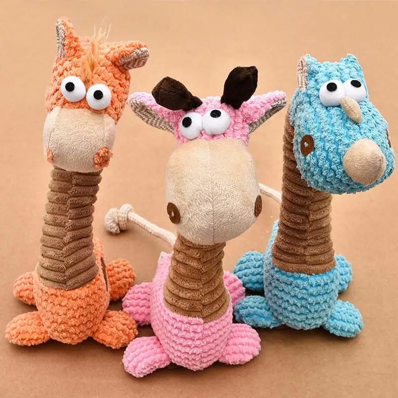 

Dog Chew Toys Plush Giraffe Toy Interactive Squeaky Toy For Small Medium Large Dogs Puppy Funny Aggressive Chewers Pet Teething
