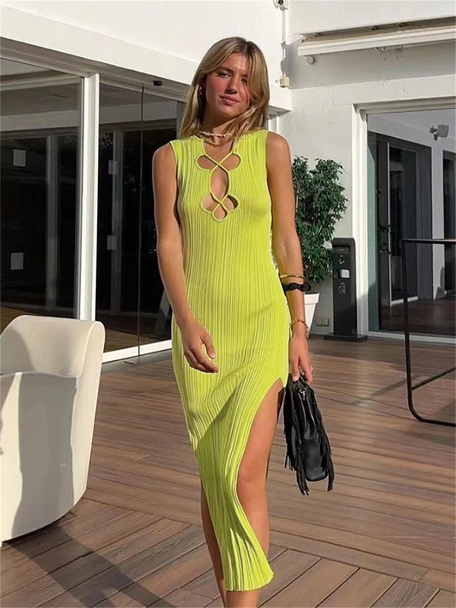 Woman Summer Style Bandage Dresses Lady Sexy Sleeveless Suspender Hollow out Sheath Dress Vestidos SS4325
Woman Summer Style Bandage Dresses Lady Sexy Sleeveless Suspender Hollow out Sheath Dress Vestidos SS4325
