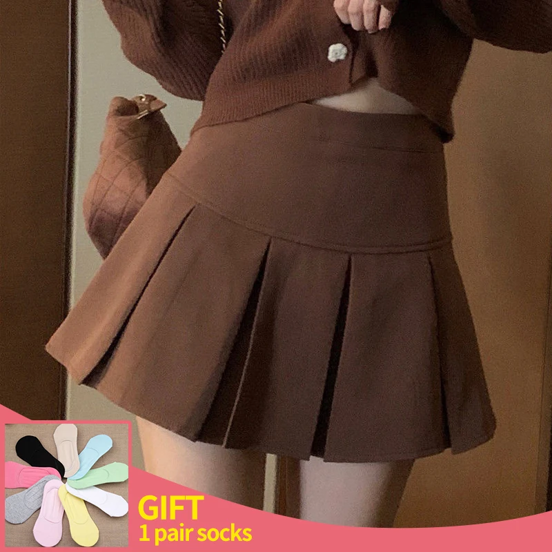 Summer Preppy Style High Waist Solid Pleated Mini Skirt Women Autumn Korean Fashion Brown Mini Skirt Y2k Skort Clothes 2022
Summer Preppy Style High Waist Solid Pleated Mini Skirt Women Autumn Korean Fashion Brown Mini Skirt Y2k Skort Clothes 2022