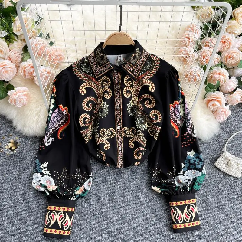 2023 Spring Autumn Fashion New Retro Blouse Female Vintage Printing Lantern Sleeve Lapel Blusa All-match Shirt
2023 Spring Autumn Fashion New Retro Blouse Female Vintage Printing Lantern Sleeve Lapel Blusa All-match Shirt