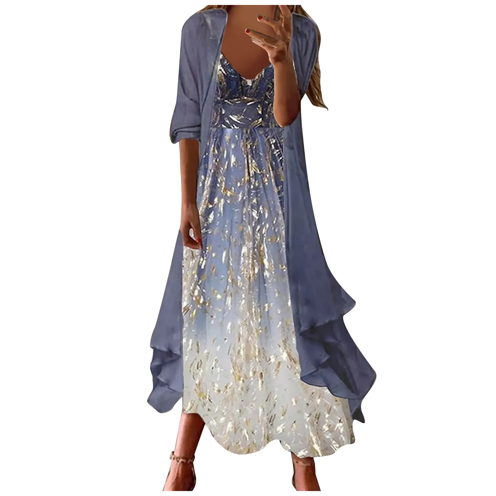 2022 Summer Maxi Dress Women Two Piece Set Long Dresses With Chiffon Casual Fashion Vintage Luxury Dresses Beach Dress Plus Size
2022 Summer Maxi Dress Women Two Piece Set Long Dresses With Chiffon Casual Fashion Vintage Luxury Dresses Beach Dress Plus Size