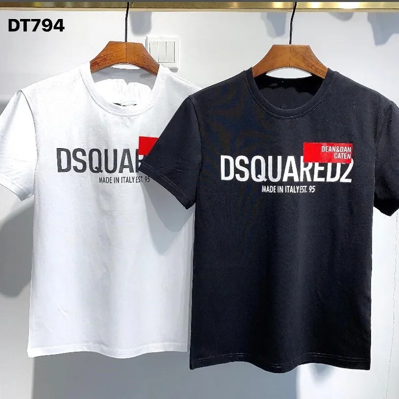 

DSQ2100% Cotton Combed Textile High Quality Men's Shirts Summer Fashion Casual O Neck Short Sleeve Cotton Tops Best Choice for G