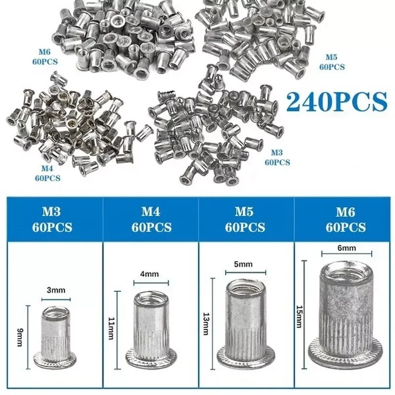 Заклепочная гайка M3/M4/M5/M6, 240 шт., алюминиевая заклепочная гайка с плоской головкой, зеркальная вставка, заклепочная гайка, набор в ассортимен...
Заклепочная гайка M3/M4/M5/M6, 240 шт., алюминиевая заклепочная гайка с плоской головкой, зеркальная вставка, заклепочная гайка, набор в ассортимен...