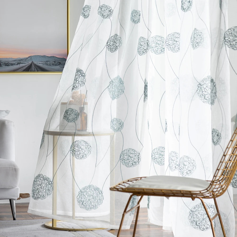 MRTREES Floral Embroidered Sheer Curtains for Living Room Bedroom Modern Windows Tulle Curtains for Kitchen Voile Home Drapes
MRTREES Floral Embroidered Sheer Curtains for Living Room Bedroom Modern Windows Tulle Curtains for Kitchen Voile Home Drapes