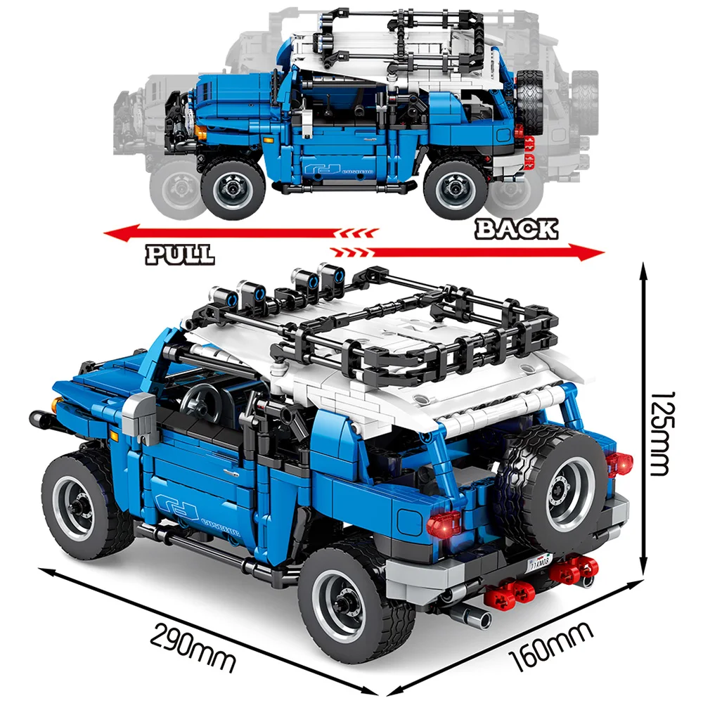 High-tech Racing Toyota FJ CRUISER Building Blocks Car Model Pull Back Vehicle Assemble Bricks Educational Toys For Kid Boys Gif
High-tech Racing Toyota FJ CRUISER Building Blocks Car Model Pull Back Vehicle Assemble Bricks Educational Toys For Kid Boys Gif