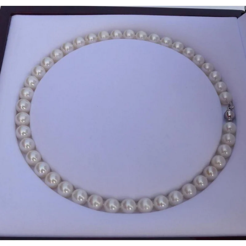 Fashion jewelry Limited treasure AAA 10-11mm circle very light natural pearl nelace for her mother gift 925Sil 
Fashion jewelry Limited treasure AAA 10-11mm circle very light natural pearl nelace for her mother gift 925Sil
