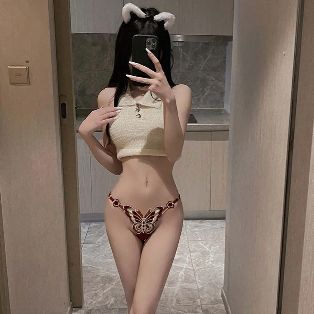 Seduction Seamless Thong Butterfly Pattern Embroidery Solid Color Underpant Women Panties Sexy Underwear Lingerie
Seduction Seamless Thong Butterfly Pattern Embroidery Solid Color Underpant Women Panties Sexy Underwear Lingerie