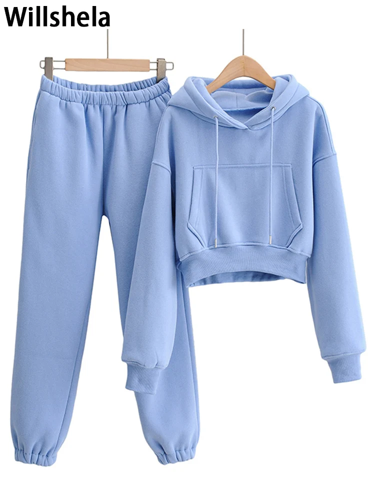 Willshela Women Fashion Two Piece Set Solid Hooded Sweatshirts Full Length Trousers Chic Lady Casual Female Outfits Pants Sets
Willshela Women Fashion Two Piece Set Solid Hooded Sweatshirts Full Length Trousers Chic Lady Casual Female Outfits Pants Sets