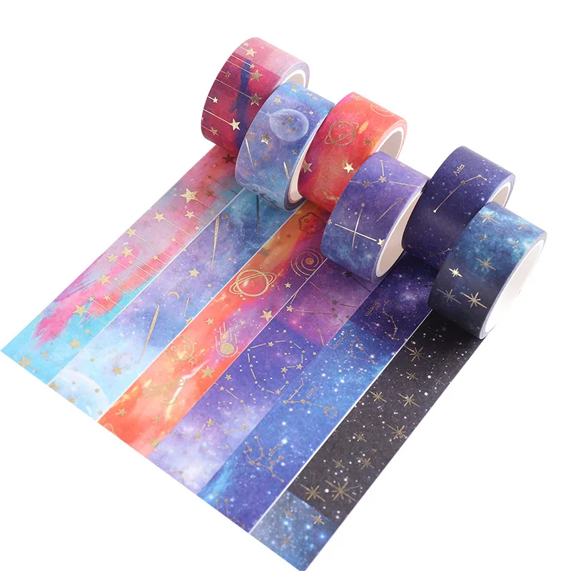 2cm*5m Fantastic Universe Galaxy Star Gold Foil Washi Tape Masking Scrapbooking Journaling Decor Art Supplies Stationery Tapes
2cm*5m Fantastic Universe Galaxy Star Gold Foil Washi Tape Masking Scrapbooking Journaling Decor Art Supplies Stationery Tapes