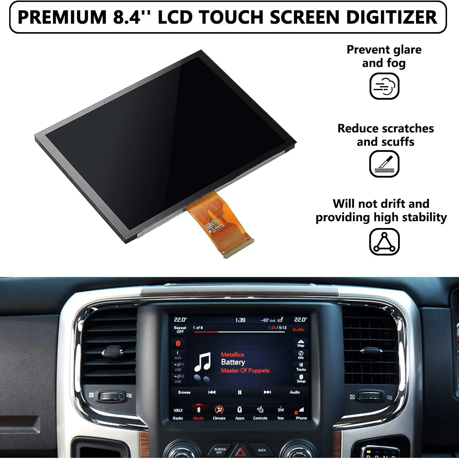 17-22 8,4-дюймовый ЖК-монитор Uconnect 4C UAQ с сенсорным экраном, радионавигация, подходит для Dodge RAM Jeep Chrysler LA084X01(SL)(02) ЖК-экран
17-22 8,4-дюймовый ЖК-монитор Uconnect 4C UAQ с сенсорным экраном, радионавигация, подходит для Dodge RAM Jeep Chrysler LA084X01(SL)(02) ЖК-экран