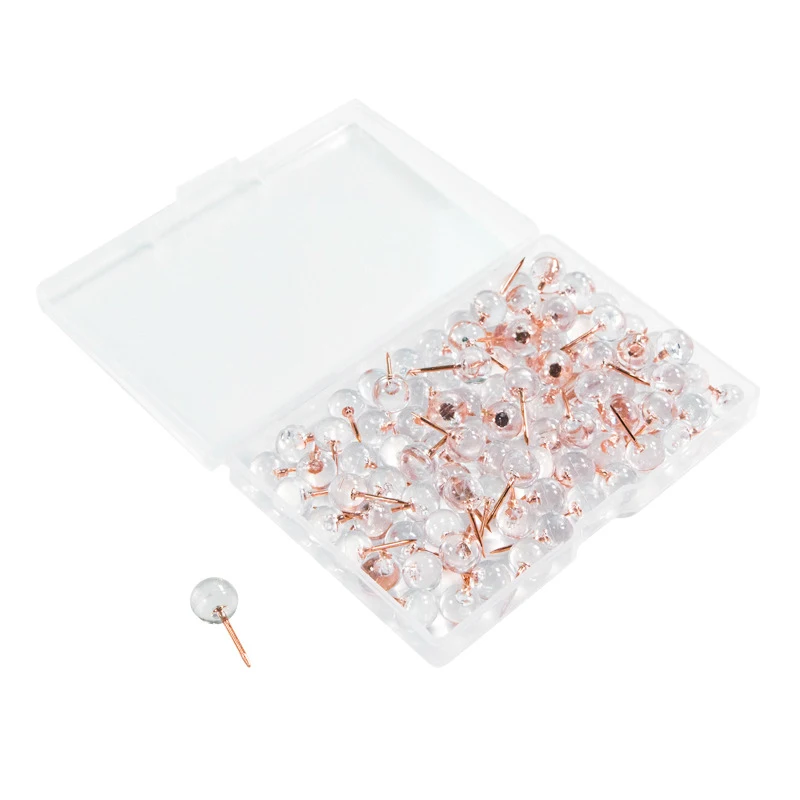 100Pcs Rose Gold Push Pins Thumbtacks Transparent Plastic Round Head Map Tacks For Hanging Pictures Posters Documents Wall Maps
100Pcs Rose Gold Push Pins Thumbtacks Transparent Plastic Round Head Map Tacks For Hanging Pictures Posters Documents Wall Maps