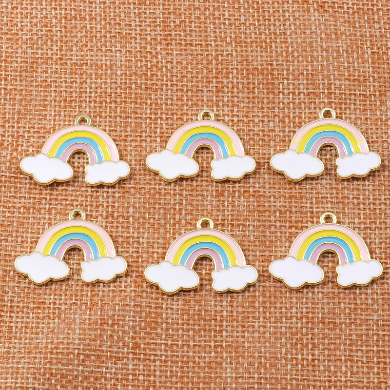 10pcs 27*19mm Cute Colorful Rainbow Charms for Jewelry Making Enamel Clouds Charms Pendants for DIY Earrings Necklaces Gifts
10pcs 27*19mm Cute Colorful Rainbow Charms for Jewelry Making Enamel Clouds Charms Pendants for DIY Earrings Necklaces Gifts