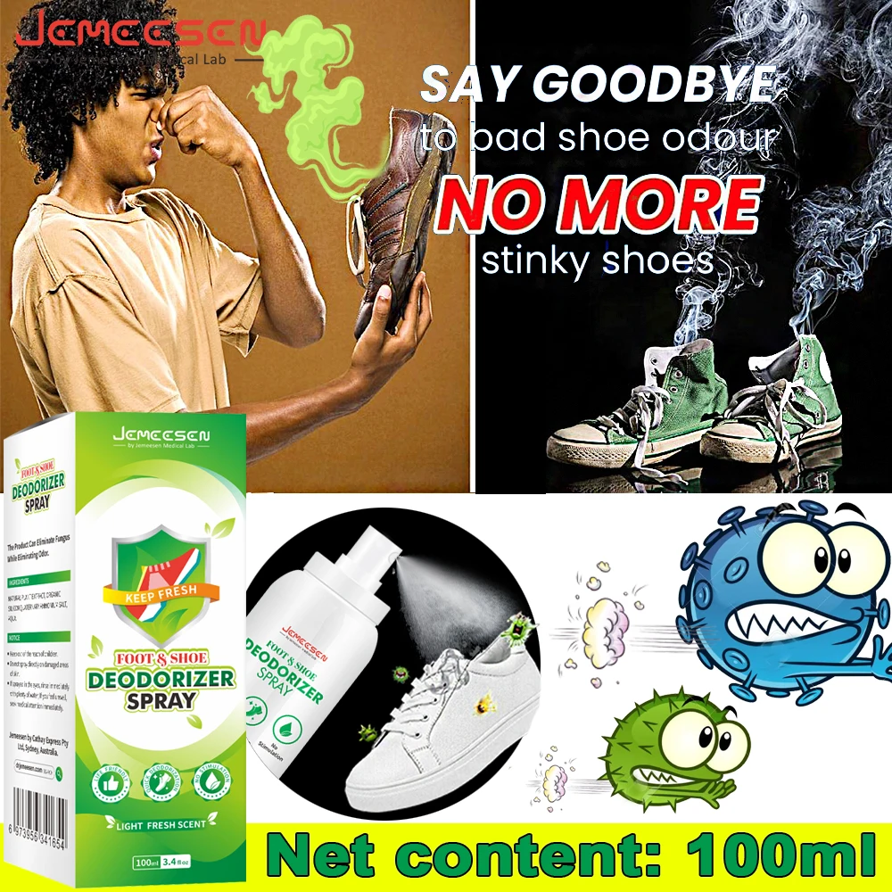 

Jemeesen 100ml Shoe Odor Treatment Spray Perfume Foot Odor Shoe Odor Deodorant Odor Foot Footwear Socks Anti-sweat Foot Care