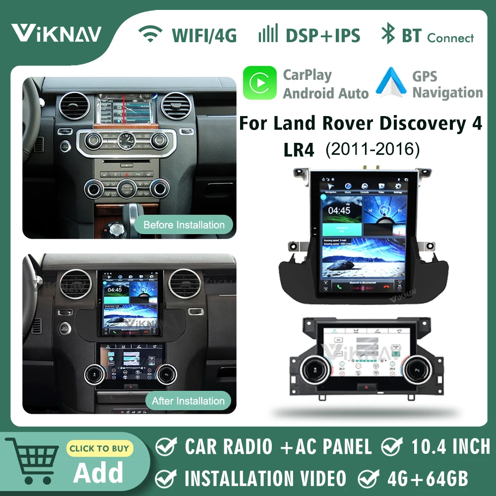 Автомобильная стереомагнитола 10,4 дюйма для Land Rover Discovery 4 LR4 2011-2016 L319, GPS-навигация, мультимедийный плеер, панель кондиционирования воздуха
Автомобильная стереомагнитола 10,4 дюйма для Land Rover Discovery 4 LR4 2011-2016 L319, GPS-навигация, мультимедийный плеер, панель кондиционирования воздуха