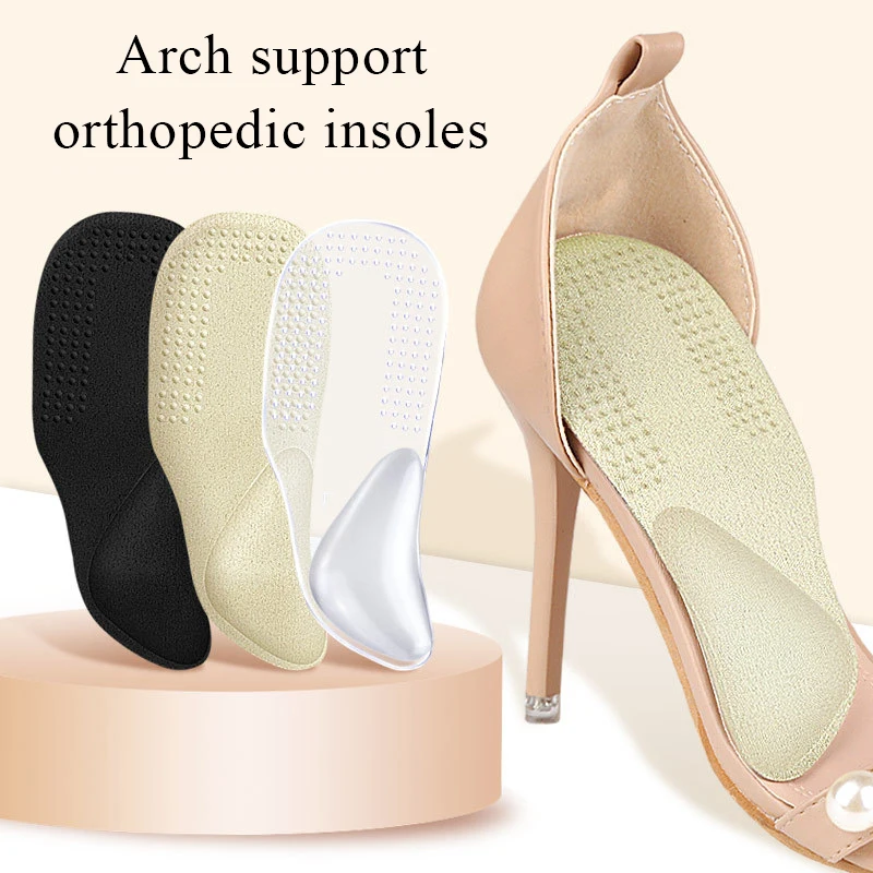 

Invisible Sandals Insoles Shoes Insert Half Yard Insole 3/4 Length Massaging Anti-slip Orthopedic Women Velvet Sweat