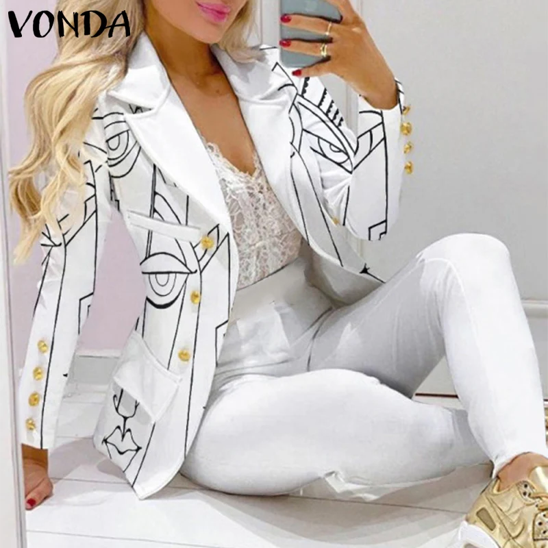 Elegant Printed Coats Women Short Blazer VONDA 2022 Casaul Lapel Collar Printed Coat Suit Lady Long Sleeve Thin Blazer Oversize
Elegant Printed Coats Women Short Blazer VONDA 2022 Casaul Lapel Collar Printed Coat Suit Lady Long Sleeve Thin Blazer Oversize