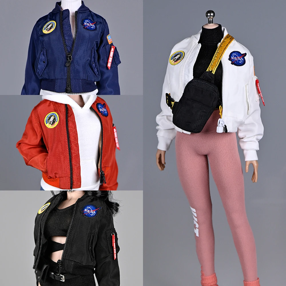 

1/6 Female Soldier Trend MA1 Flight Jacket Cool Short Style Zipper Coat Model for 12-inch Ation Figure Body tbl ph Doll