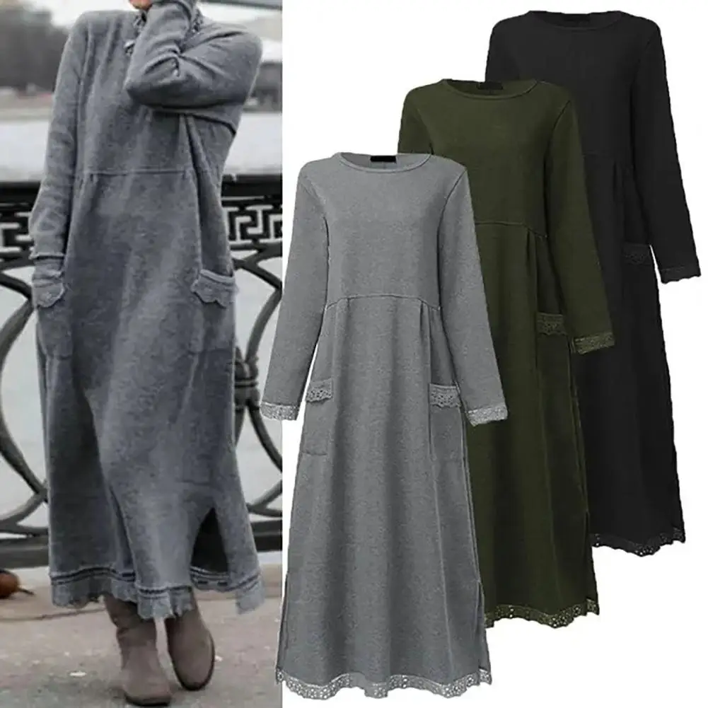 Warm Side Split Lady Plus Size Solid Winter Sweatshirt Pullover Long Dress Streetwear
Warm Side Split Lady Plus Size Solid Winter Sweatshirt Pullover Long Dress Streetwear
