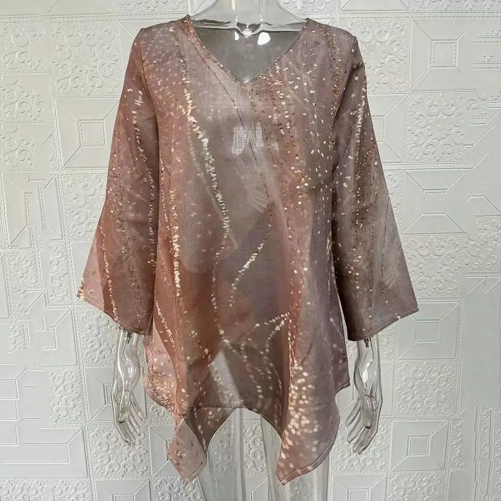 Women Loose Fit Top Flower Print Plus Size V-neck Top Loose Fit with Irregular Hem for Women Spring Fall Irregular Hemline Women
Women Loose Fit Top Flower Print Plus Size V-neck Top Loose Fit with Irregular Hem for Women Spring Fall Irregular Hemline Women