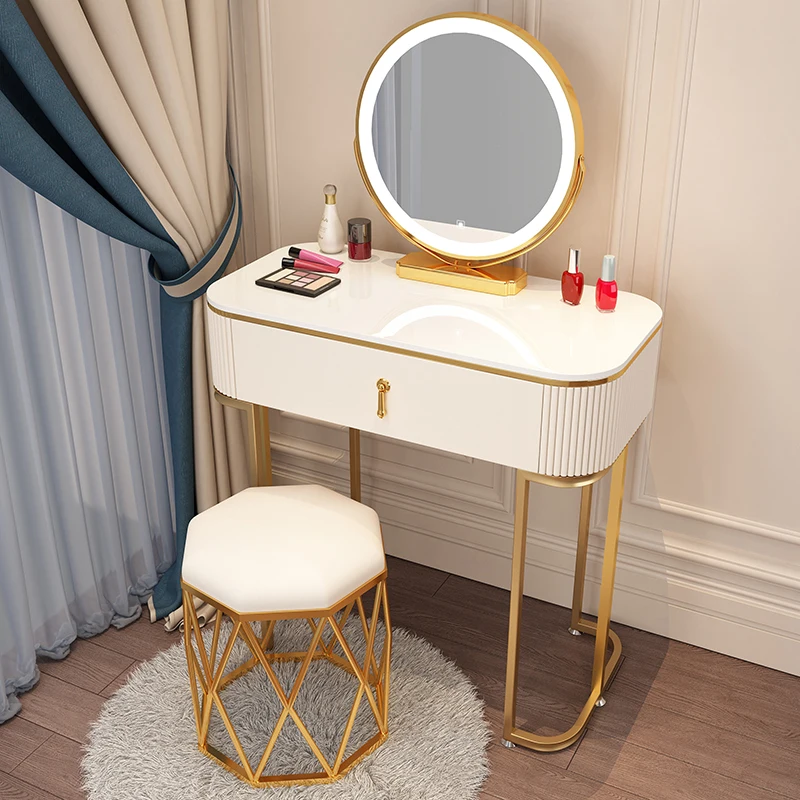 Light Luxury Dressing Table Storage Cabinet Girls Designer Makeup Table Mirror White Bedroom Tocadores Para Maquillaje Furniture
Light Luxury Dressing Table Storage Cabinet Girls Designer Makeup Table Mirror White Bedroom Tocadores Para Maquillaje Furniture