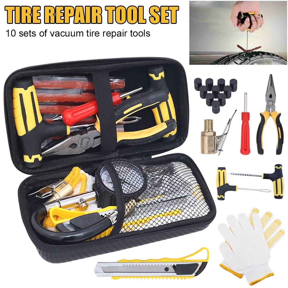 Universal Tire Repair Kit Tubeless Tire Repair Tool Tyre Punctures Flats Emergenciy Repair For Bicycles Motorcycles Cars Trucks
Universal Tire Repair Kit Tubeless Tire Repair Tool Tyre Punctures Flats Emergenciy Repair For Bicycles Motorcycles Cars Trucks