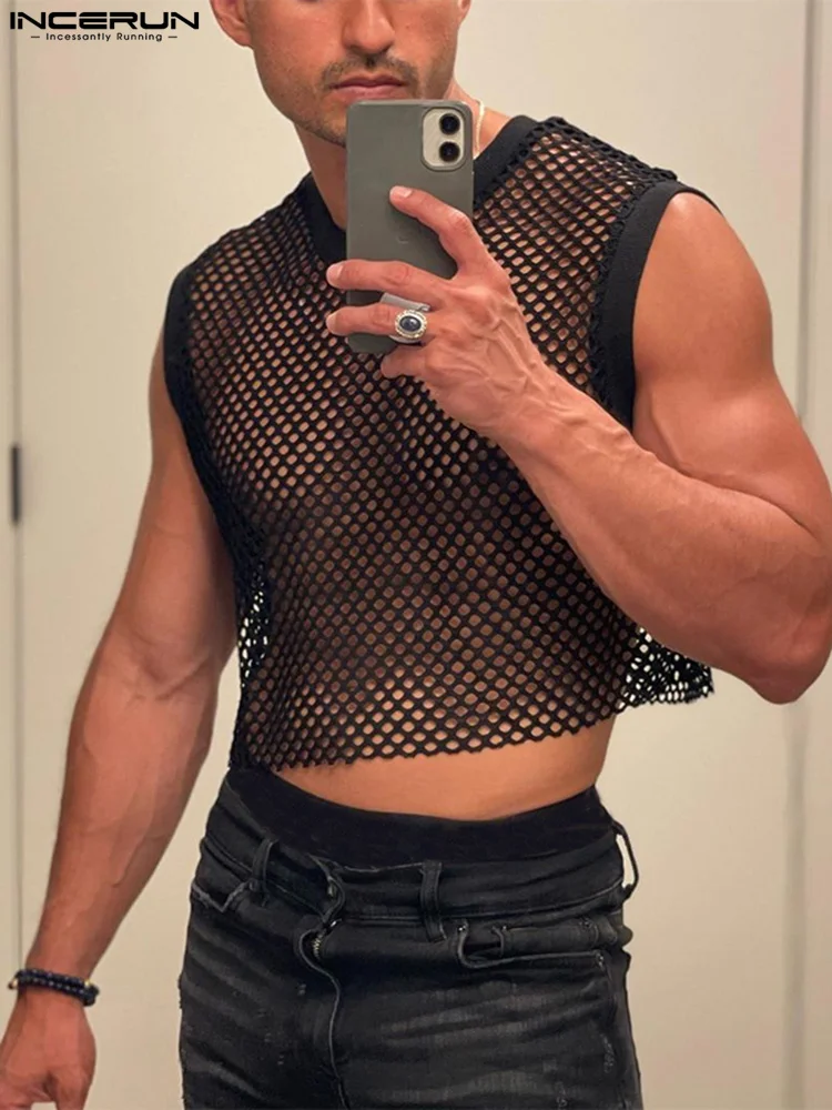 INCERUN Men Tank Tops Mesh Transparent O-neck Sleeveless Sexy Crop Tops Streetwear 2022 Summer Breathable Stylish Vests S-5XL
INCERUN Men Tank Tops Mesh Transparent O-neck Sleeveless Sexy Crop Tops Streetwear 2022 Summer Breathable Stylish Vests S-5XL