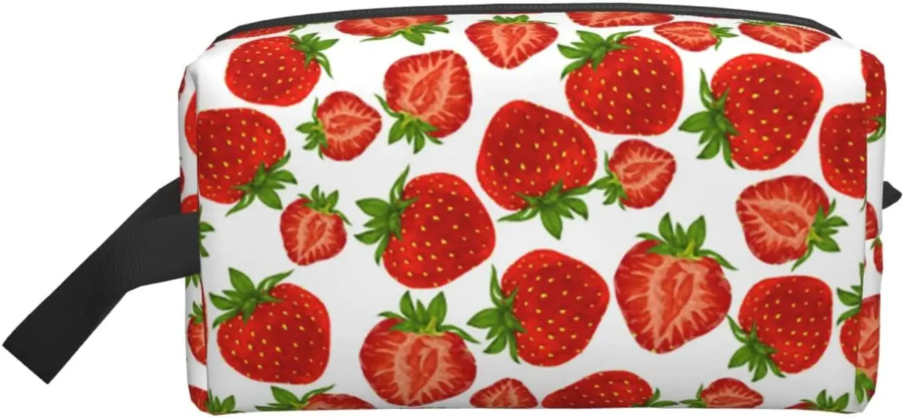Strawberry Print Makeup Bag Waterproof Travel Cosmetic Bag Toiletry Pouch Organizer for Women
Strawberry Print Makeup Bag Waterproof Travel Cosmetic Bag Toiletry Pouch Organizer for Women