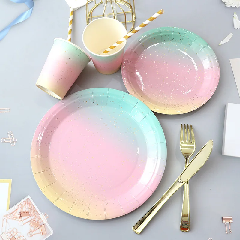 1set Disposable Tableware Rainbow Color Round Flat Paper Cup Paper Towel Party Supplies Birthday Wedding Party Decorate Supplies
1set Disposable Tableware Rainbow Color Round Flat Paper Cup Paper Towel Party Supplies Birthday Wedding Party Decorate Supplies