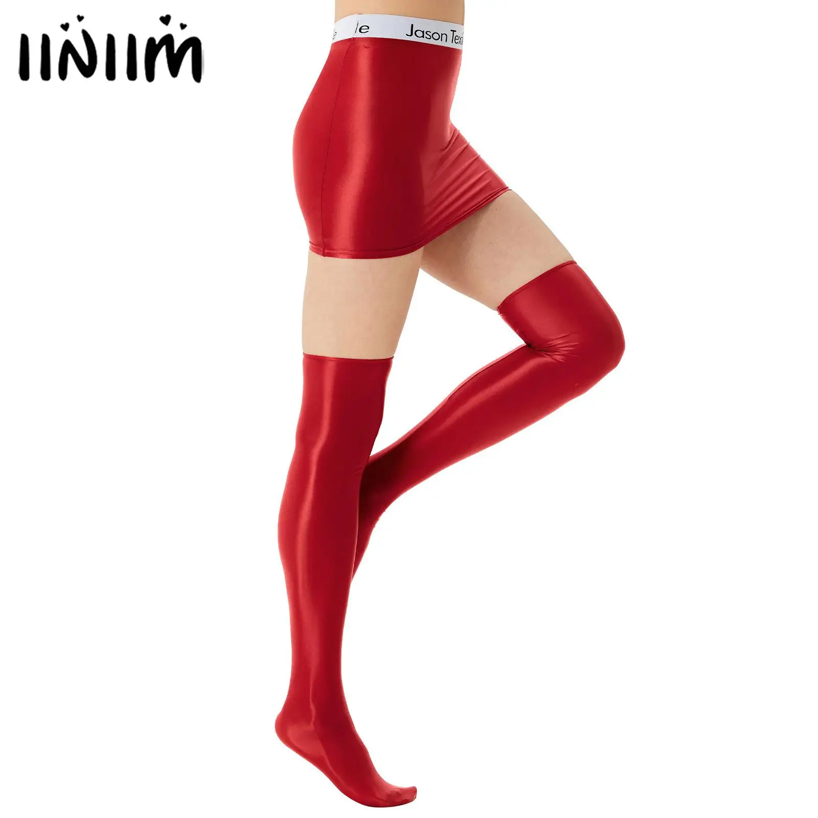 Womens Oilly Glossy Mini Skirt with 1 Pair of Thigh High Stockings Printed Waistband Bodycon Pencil Skirt Rave Party Clubwear
Womens Oilly Glossy Mini Skirt with 1 Pair of Thigh High Stockings Printed Waistband Bodycon Pencil Skirt Rave Party Clubwear