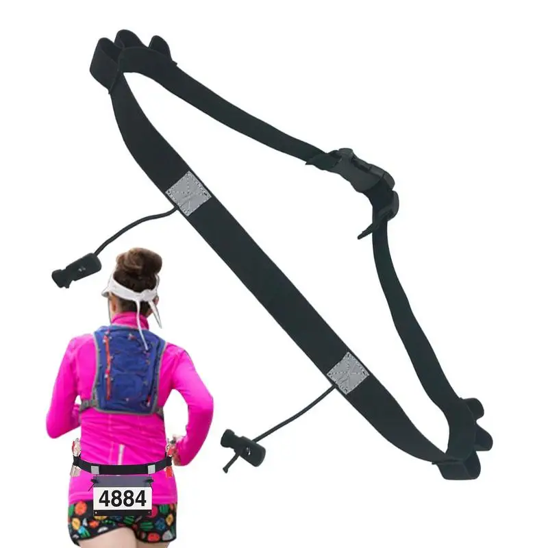 

Race Belt Marathon Number Belt With Hydration Pockets Breathable Elastic Workout Belt For Triathlon Marathon Running