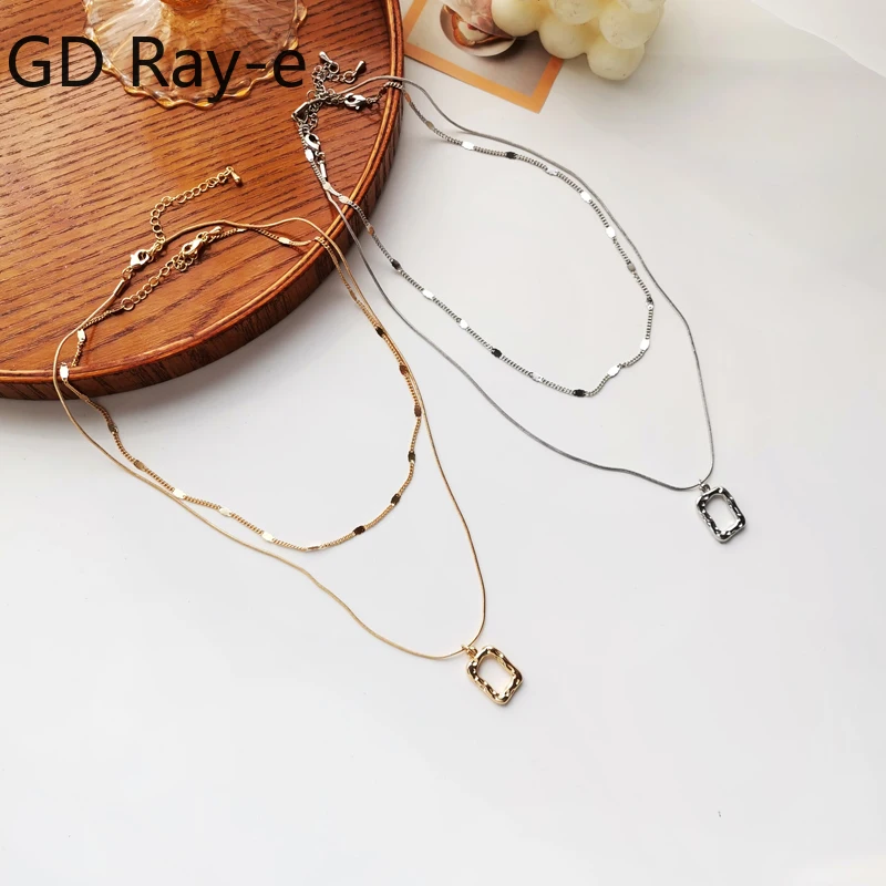 Fashion Double Layer Square Pendant Necklace for Women 2022 New Style Neck Chain Personality Trendy Statement Necklace Gift 1460
Fashion Double Layer Square Pendant Necklace for Women 2022 New Style Neck Chain Personality Trendy Statement Necklace Gift 1460