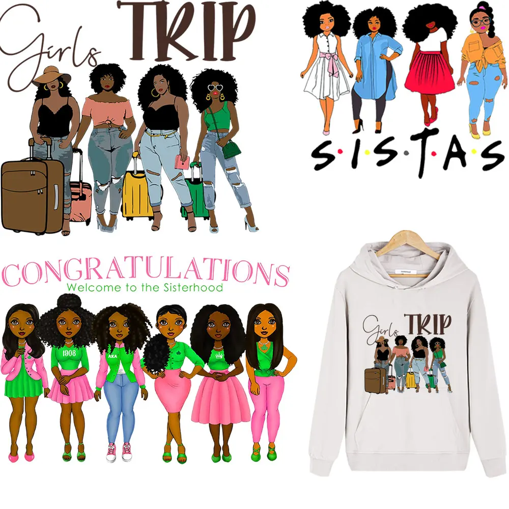 Heat Transfer DIY T-shirt Decal Women Patches Africa Black Girls Thermal Sticker Patches Iron on Clothes Fashion Black Sisters
Heat Transfer DIY T-shirt Decal Women Patches Africa Black Girls Thermal Sticker Patches Iron on Clothes Fashion Black Sisters