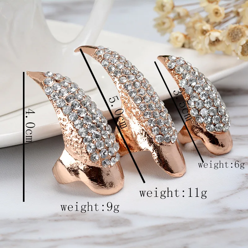 Knuckle set with diamond exaggerated long nails Punk style fashion set with diamond cat-demon claw nail set ring for women
Knuckle set with diamond exaggerated long nails Punk style fashion set with diamond cat-demon claw nail set ring for women