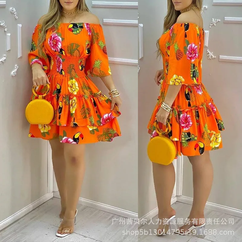Tropical Print Off Shoulder Casual Dress 2023 Women Y2k High Waist Swing Dress Summer Vestidos Beach Vacation Party Dresses Sexy
Tropical Print Off Shoulder Casual Dress 2023 Women Y2k High Waist Swing Dress Summer Vestidos Beach Vacation Party Dresses Sexy