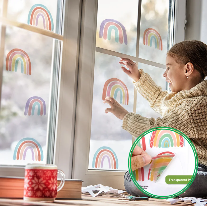 36pcs Rainbow Decorative Wall Stickers Living Room Bedroom Window Self-Adhesive Decorative Stickers Home Decor PVC Stickers
36pcs Rainbow Decorative Wall Stickers Living Room Bedroom Window Self-Adhesive Decorative Stickers Home Decor PVC Stickers